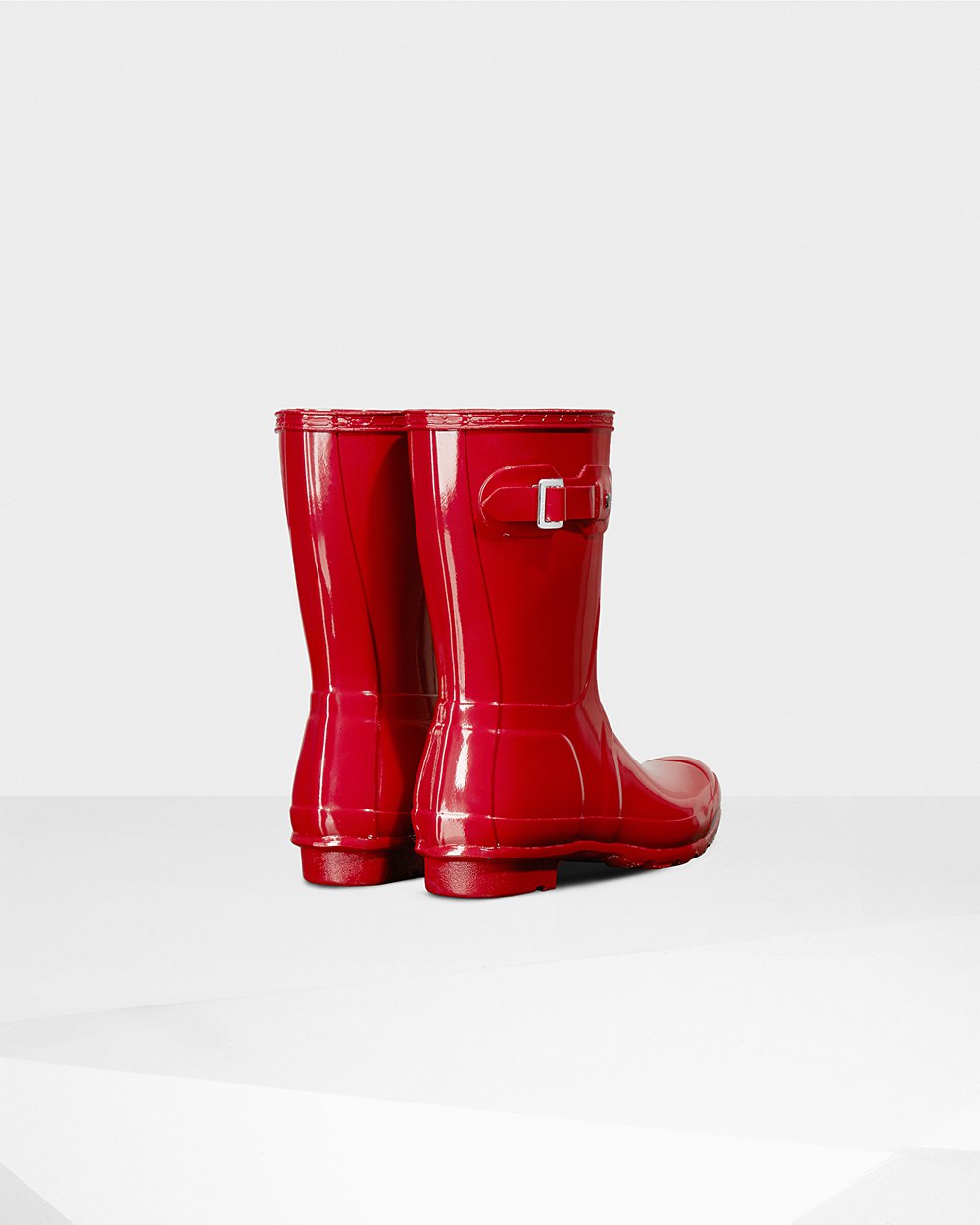 Bottes Courtes de Pluie Hunter Original Gloss Femme Rouge TRHZJYB-91